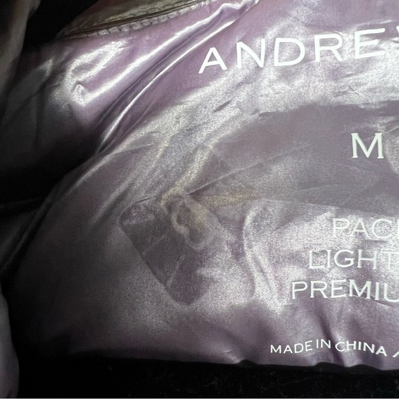 Andrew Marc Packable lightweight premium Down jacket Silver Size medium - Picture 11 of 11